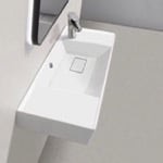 CeraStyle 044700-U Rectangular White Ceramic Wall Mounted or Drop In Sink